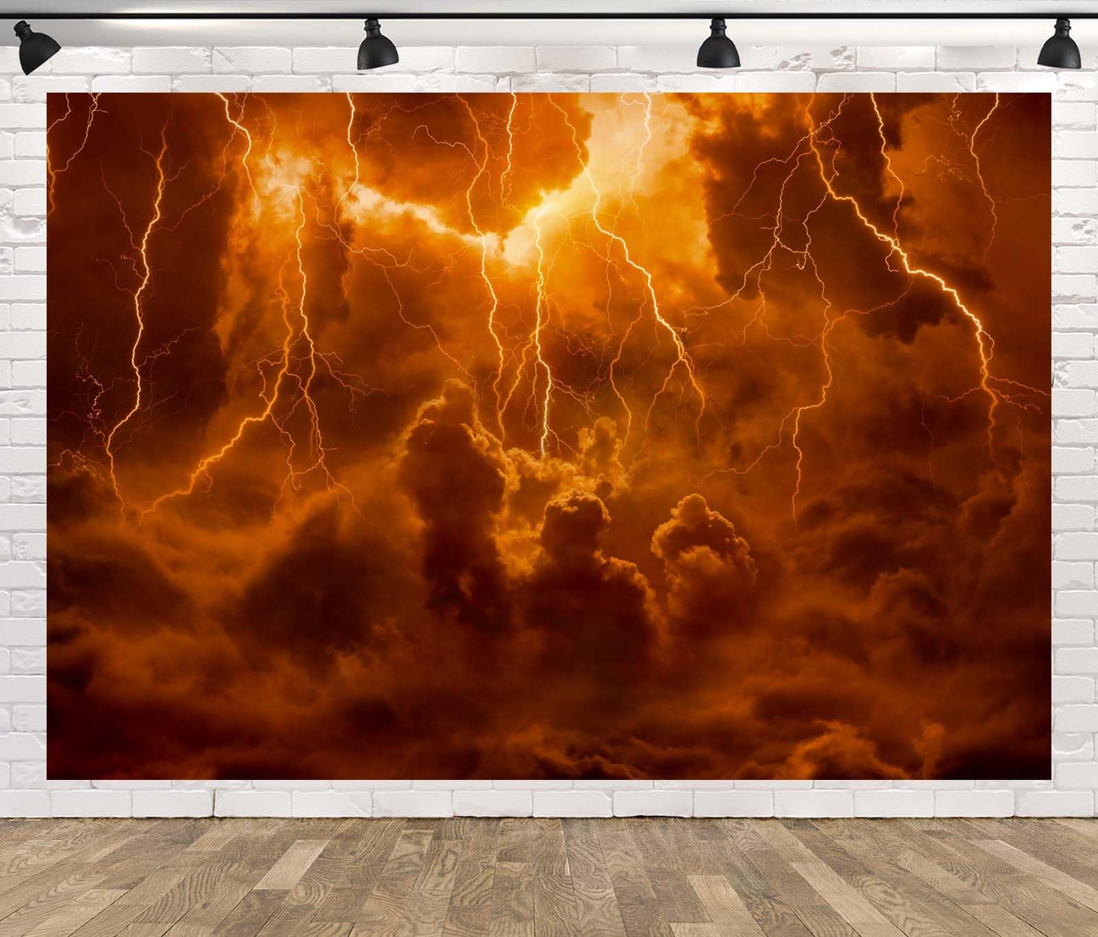 Amazon.com : CORFOTO Dramatic Lightning Red Clouds Backdrop Fabric